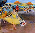 Famous Bouquet Paintings - Dancer with bouquet, curtseying